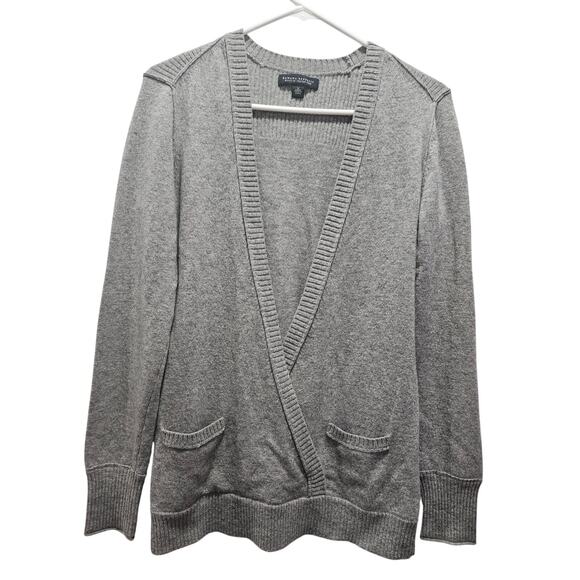 Banana Republic Merino Wool Cashmere Cross front sweater Size M Women's Gray - Picture 1 of 8